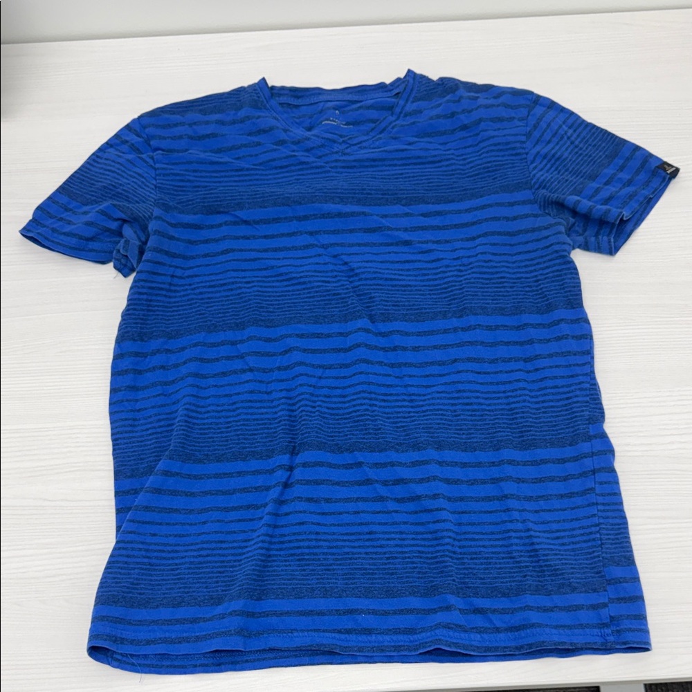 Prana Men's Short Sleeve Tee in Blue Stripes